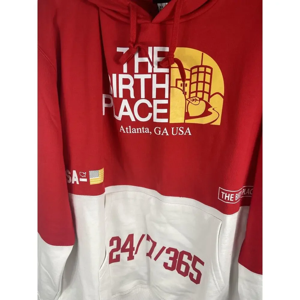 The Birth Place Hoodie Sweatpants Set Men's XL Red White Atlanta GA Graphic New - Picture 3 of 12